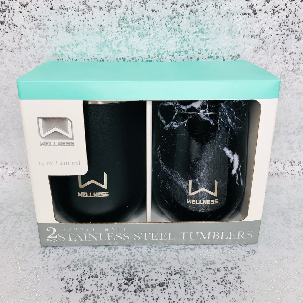 2pk Double Wall Stainless Steel Tumblers 14 oz ea.